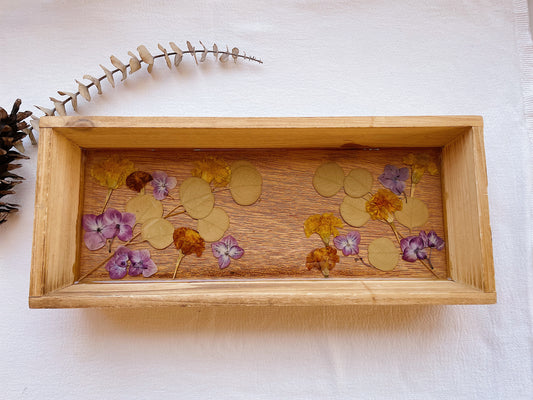 Marigold & Eucalyptus Rustic Tray with Handles